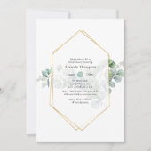 Eukalyptus Geometrisches Brautparty Einladung (Vorderseite)