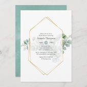 Eukalyptus Geometrisches Brautparty Einladung (Vorne/Hinten)