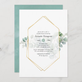 Eukalyptus Geometrisches Brautparty Einladung