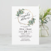 Eukalyptus-geometrisches Brautparty Einladung (Stehend Vorderseite)