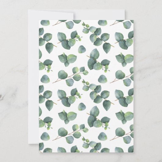 Eukalyptus-geometrisches Brautparty Einladung (Rückseite)