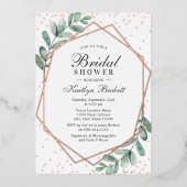Eukalyptus Geometrisches Brautparty Real Folieneinladung (Vorderseite)