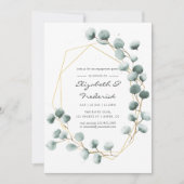 Eukalyptus Geometrisches Engagement für Wasserfarb Einladung (Vorderseite)
