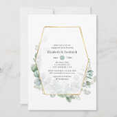 Eukalyptus Geometrisches Engagement für Wasserfarb Einladung (Vorderseite)