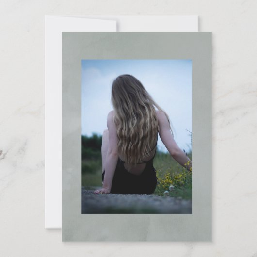 Eukalyptus Geometrisches Foto Einladung (Rückseite)