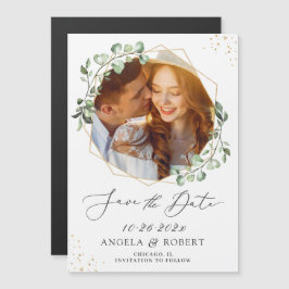 Eukalyptus Geometrisches Foto Speichern Sie das Da Magnetkarte