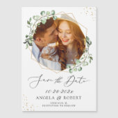 Eukalyptus Geometrisches Foto Speichern Sie das Da Magnetkarte (Vorderseite)