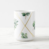 Eukalyptus geometrisches Goldmuster Kaffeetasse (Mittel)