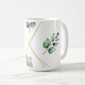 Eukalyptus geometrisches Goldmuster Kaffeetasse (VorderseiteRechts)