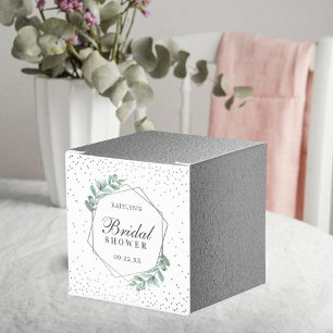 Eukalyptus Geometrisches Silver Foil Brautparty Geschenkschachtel