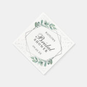 Eukalyptus Geometrisches Silver Foil Brautparty Serviette (Ecke)