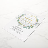 Eukalyptus Geometrisches Taufen Folieneinladung (Gedreht)