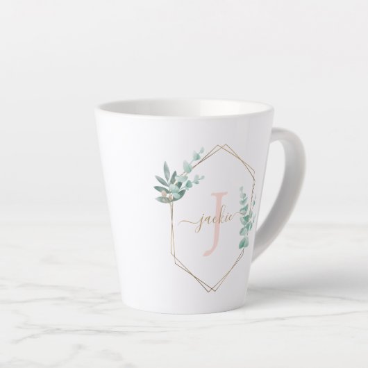 Eukalyptus-Gerahmtes Monogramm Milchtasse (Rechte Ecke)