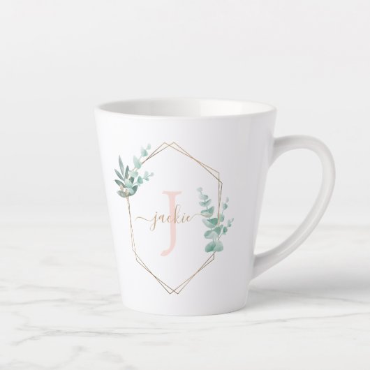 Eukalyptus-Gerahmtes Monogramm Milchtasse (Rechts)