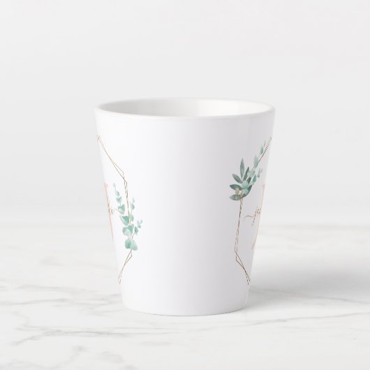 Eukalyptus-Gerahmtes Monogramm Milchtasse (Vorderseite)