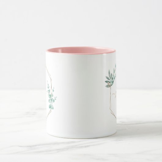 Eukalyptus-Gerahmtes Monogramm Tasse (Zentrum)