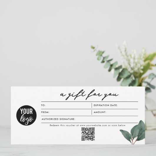 Eukalyptus Gift Certificates Business QR Code (Stehend Vorderseite)