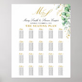Eukalyptus Gilded Monogram Wedding Seating Charts Poster (Vorne)