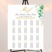 Eukalyptus Gilded Monogram Wedding Seating Charts Poster