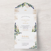 Eukalyptus-Glitzer All In One Einladung (Innen Boden)