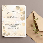 Eukalyptus-Glitzer Einladungspostkarte<br><div class="desc">Für eine elegante 50. Geburtstagsfeier (oder jedes Alter). Ein goldfarbener Hintergrund mit goldenem Eukalyptus und Imitaten goldener Glitzer Staub. Personalisieren und einen Namen und Party Details. Schwarze Buchstaben. Zurück: goldfarbener Hintergrund, Postkartendesign. Tipp: Wenn Sie es nicht so gewollt haben, dass es wie eine Postkarte aussieht, klicken Sie auf Anpassen, gehen...</div>