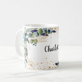 Eukalyptus-Glitzer Kaffeetasse (Vorderseite Links)