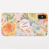 Eukalyptus-Glitzer Monogramm Case-Mate iPhone Hülle (Rückseite (Horizontal))