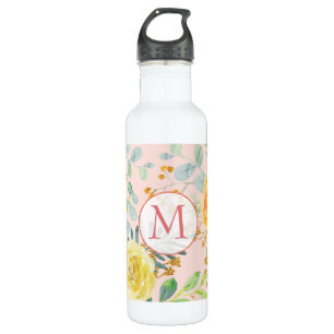 Eukalyptus-Glitzer Monogramm Edelstahlflasche