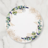 Eukalyptus-Glitzer Monogramm Geschenkanhänger (Rückseite)