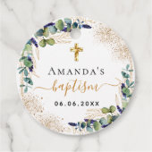 Eukalyptus-Glitzer Monogramm Geschenkanhänger (Vorderseite)