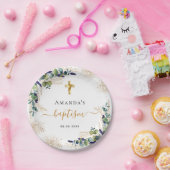 Eukalyptus-Glitzer Monogramm Pappteller (Party)