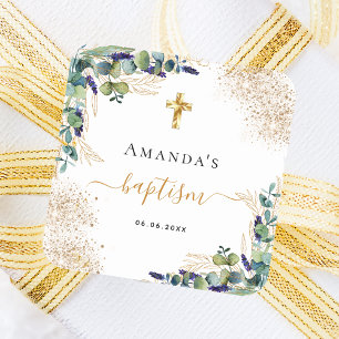 Eukalyptus-Glitzer Monogramm Quadratischer Aufkleber