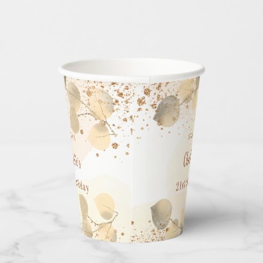 Eukalyptus-Glitzer Pappbecher (Rechts)
