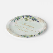 Eukalyptus-Glitzer Pappteller (Schrägansicht)