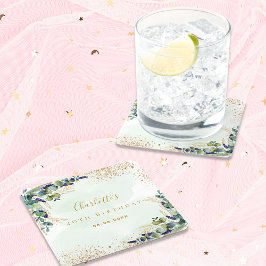 Eukalyptus-Glitzer Rechteckiger Pappuntersetzer