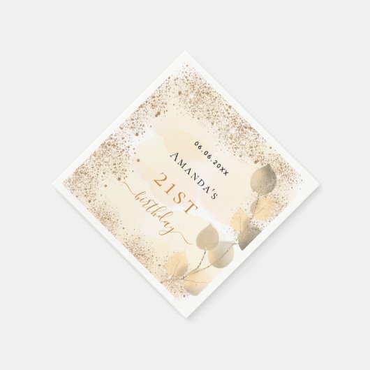 Eukalyptus-Glitzer Serviette (Ecke)