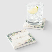 Eukalyptus-Glitzer Steinuntersetzer (Seitenansicht)