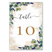 Eukalyptus-Glitzer Tischnummer (Vorderseite)
