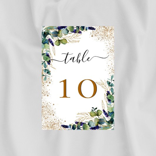 Eukalyptus-Glitzer Tischnummer