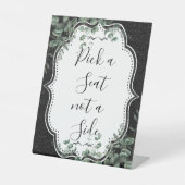 Eukalyptus-Glitzer und Blütenblättriger Pick Sockelschild (Vorderseite)