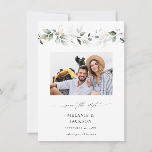 Eukalyptus Glow Foto Save the Date 2 (Vorderseite)