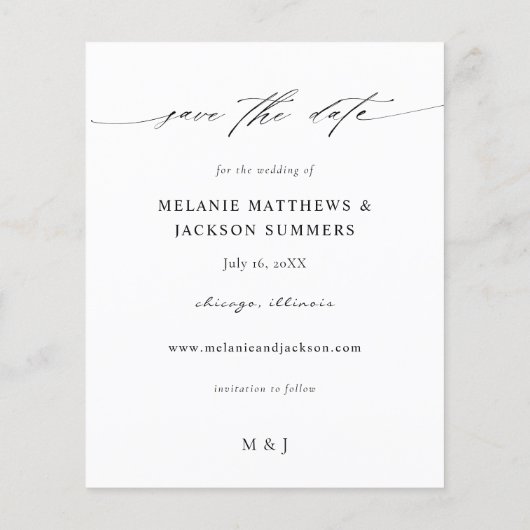 Eukalyptus Glow Foto Save the Date 2 Flyer (Hinten)