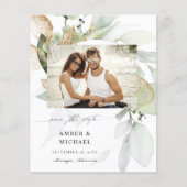 Eukalyptus-Glow-Foto Save the Date 3 Flyer (Vorne)