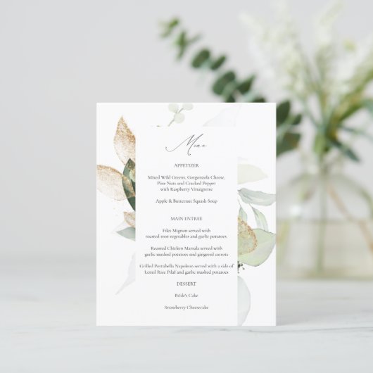 Eukalyptus Glow Gold Greenerity Menü (Stehend Vorderseite)