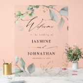 Eukalyptus Glow Gold Greenerity Wedding Willkommen Acrylschild (Hochzeit)