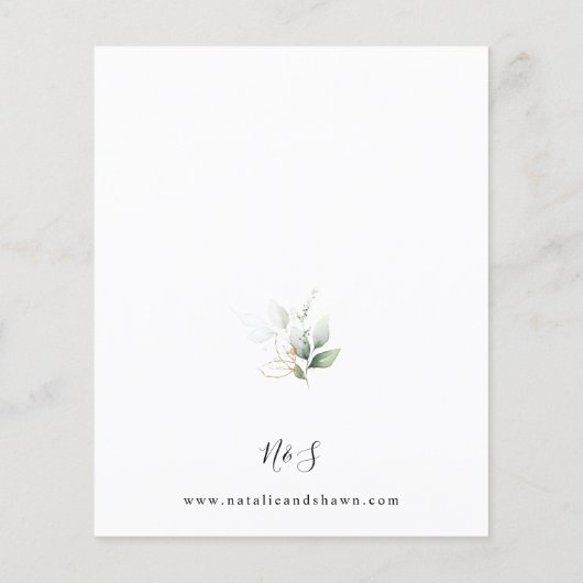 Eukalyptus Glow Gold Greenery 2 Wedding Flyer (Hinten)