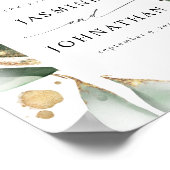 Eukalyptus Glow Gold Greenery Begrüßung Plakat 3 (Ecke)