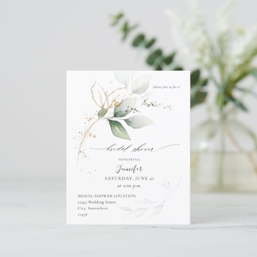 Eukalyptus Glow Gold Greenery Brautparty (Stehend Vorderseite)