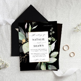 Eukalyptus Glow Gold Greenery Wedding Black