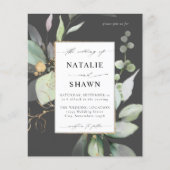 Eukalyptus Glow Gold Greenery Wedding Gray (Vorderseite)